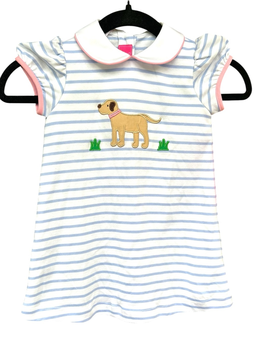 Claire & Charlie Labrador Knit Dress 3T Dog‎ Appliqué NWT